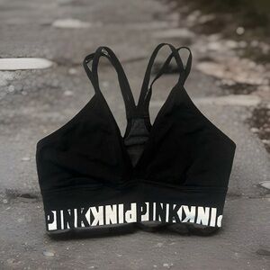 PINK Victoria's Secret Black Cool & Comfy Strappy Bralette Bra Size S (0819)